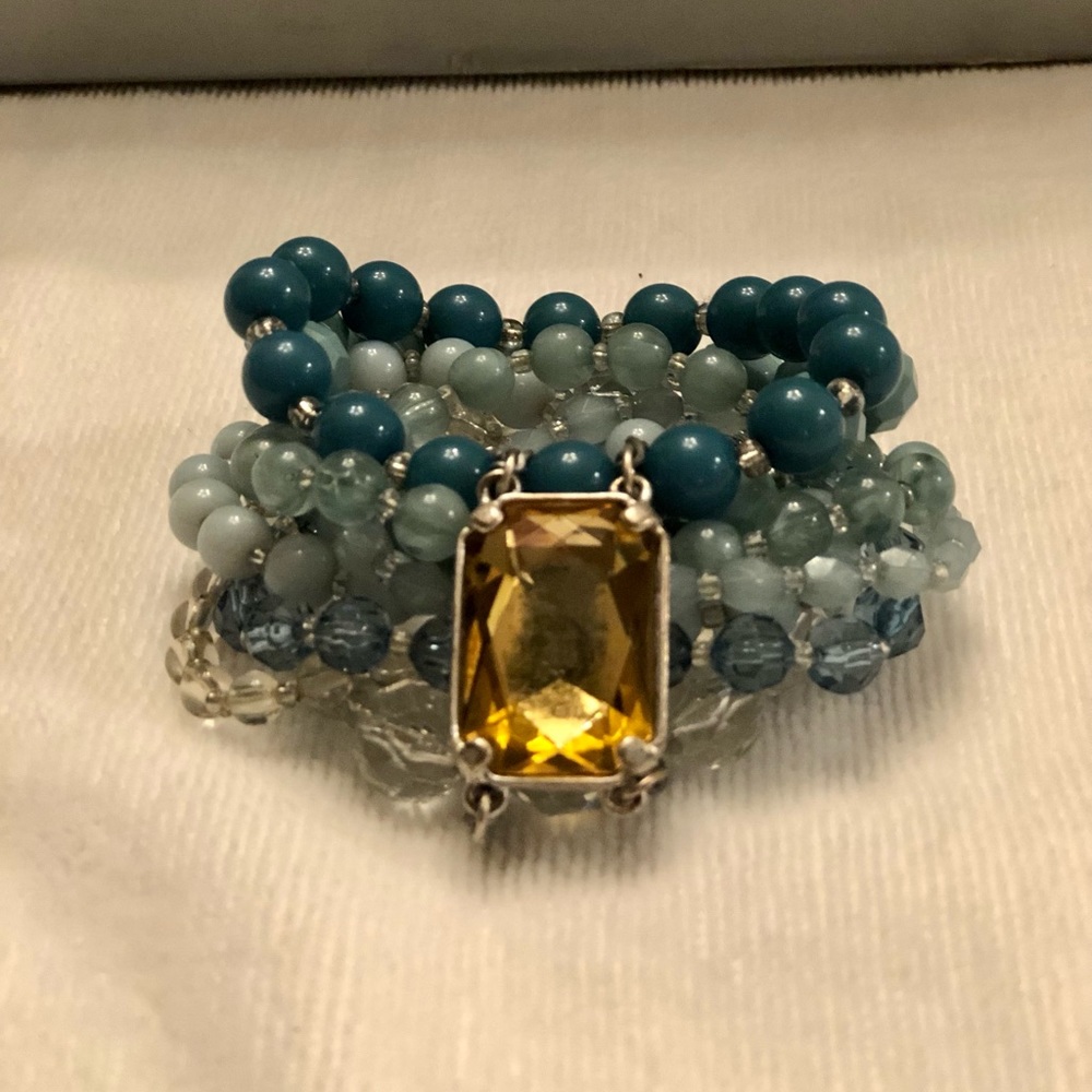 Blue Beaded Multi-strand Fashion Bracelet - NEW!